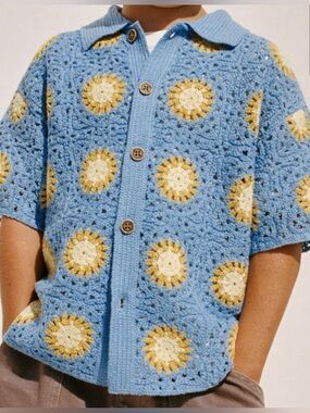 NWT Zara Blue Crochet Sunflower Cardigan | Size: 2Y